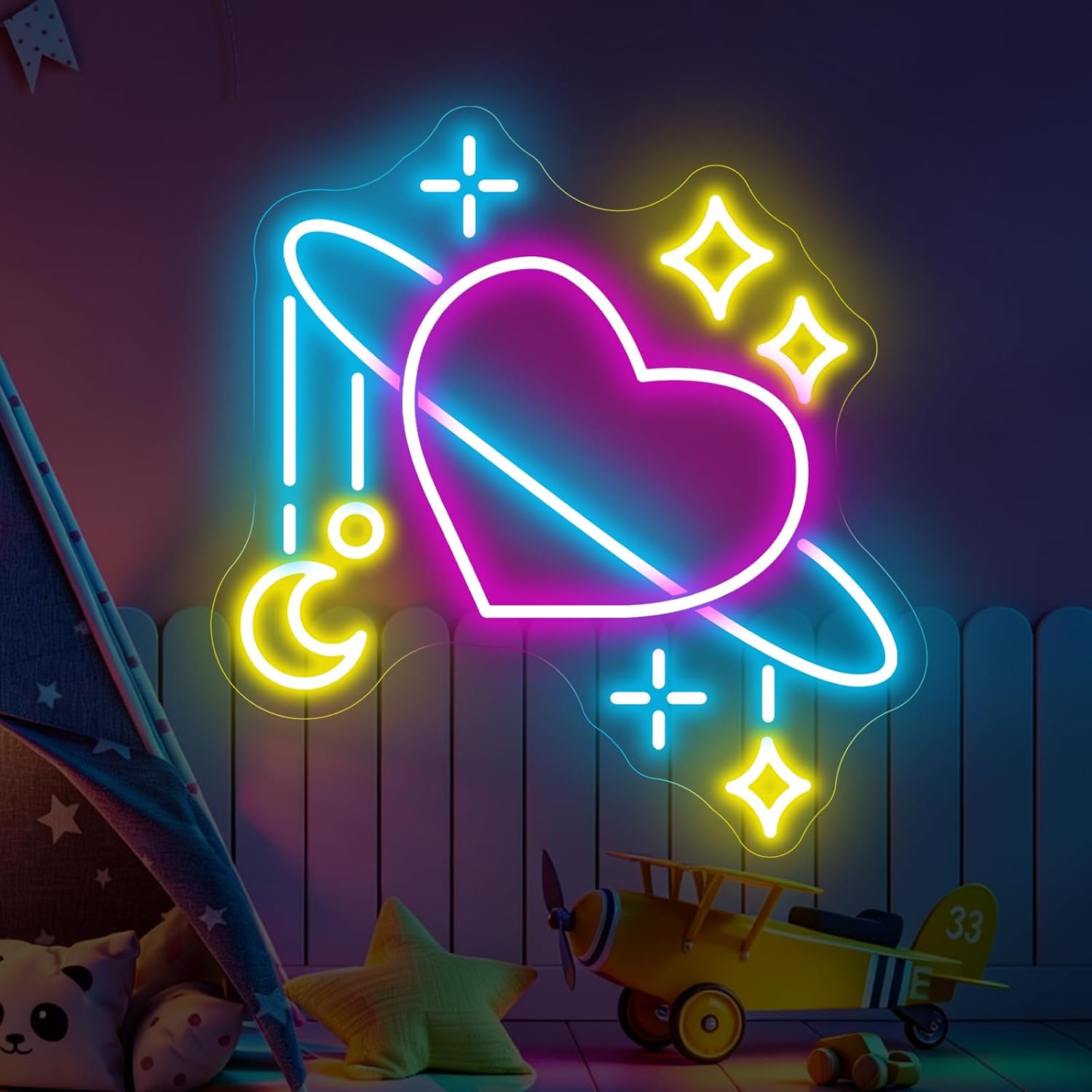 Baby Nursery Wall Lights - Insegna al Neon con Pianeti e