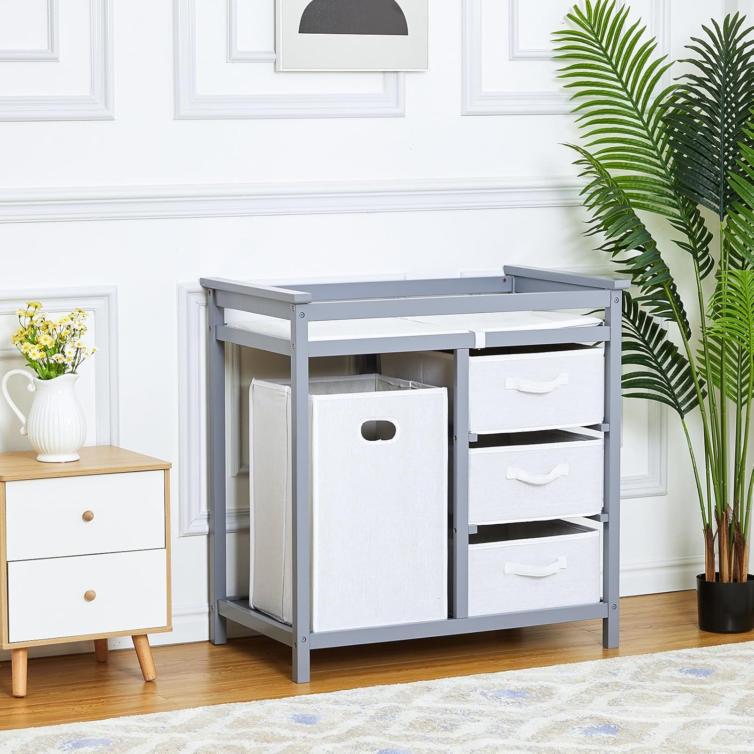 Baby Nursery Unit - Fasciatoio con materassino, 3 cassetti e
