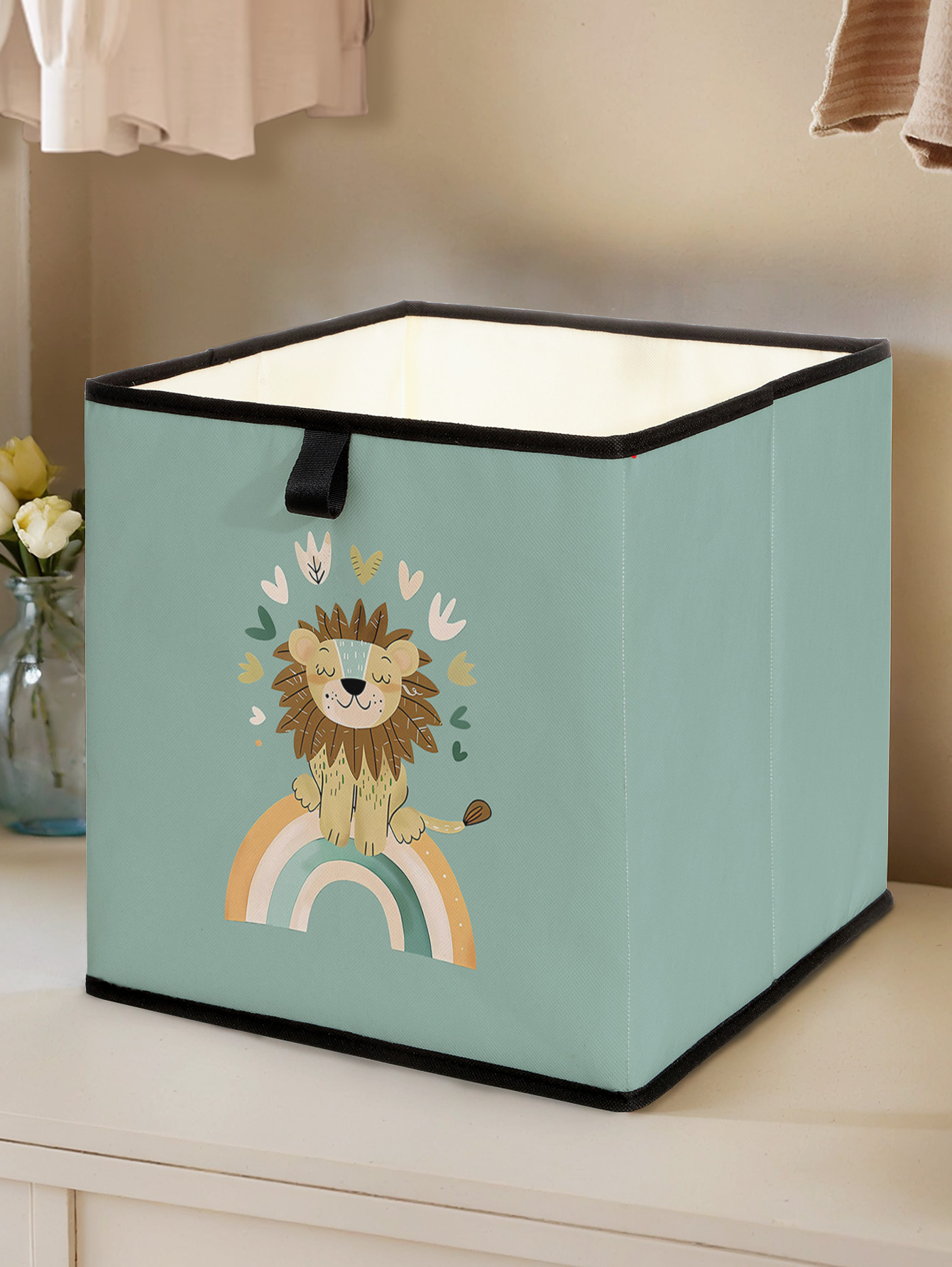 Baby Nursery Wardrobe - Scatola portaoggetti pieghevole con stampa arcobaleno