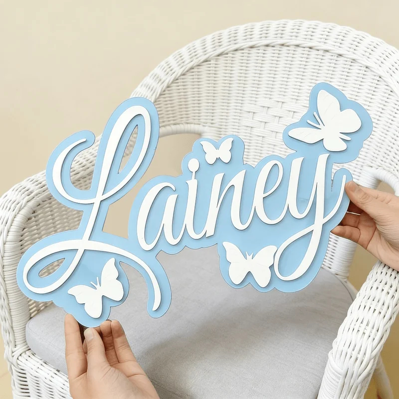 Baby Nursery Name - Targa Personalizzata con Nome del Bambino,