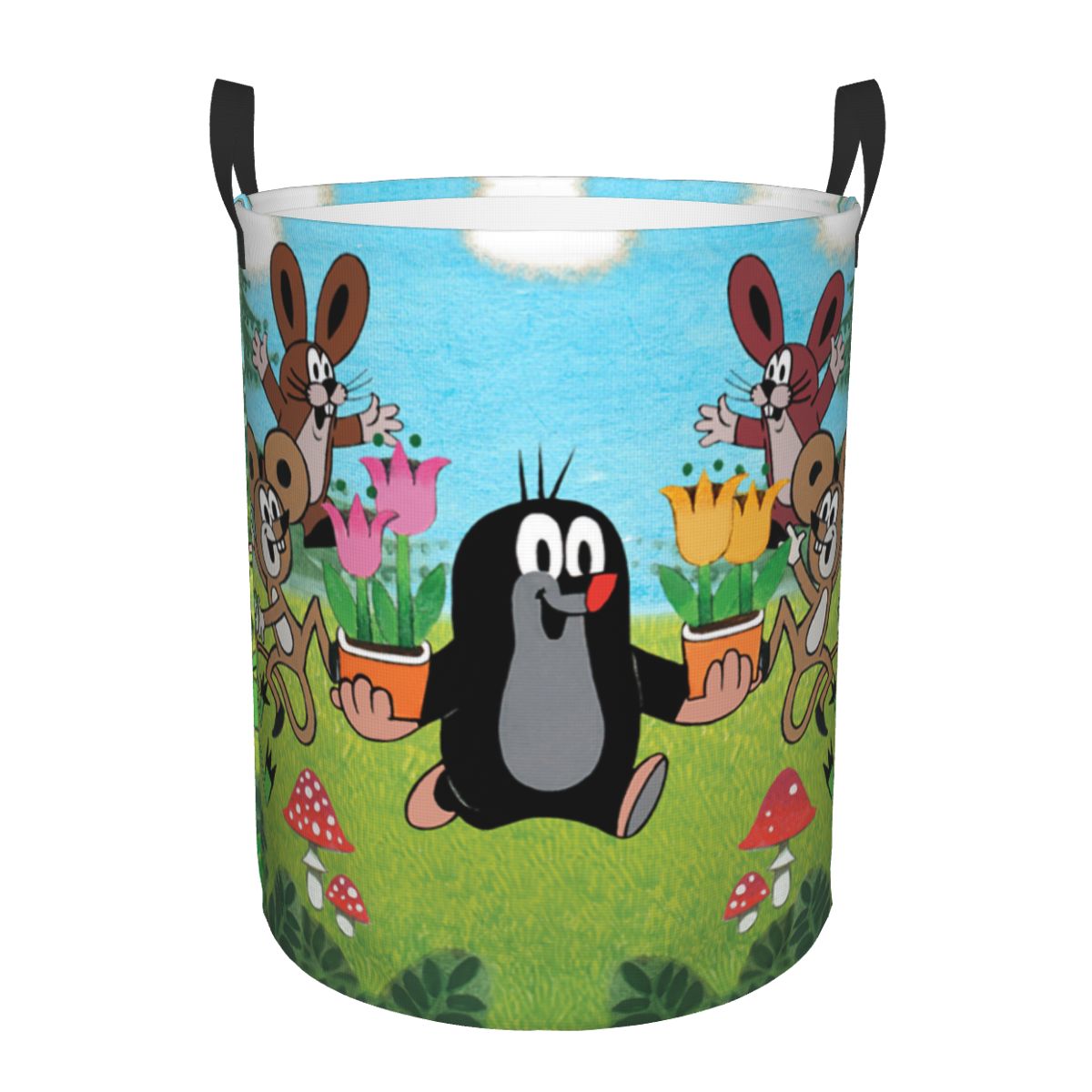 Baby Nursery Things - Happy Mole cesto portabiancheria pieghevole Cartoon