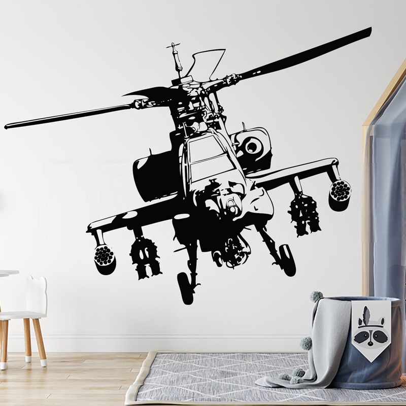 Baby Nursery Wall Mural - Adesivo murale militare elicottero soldato eroe