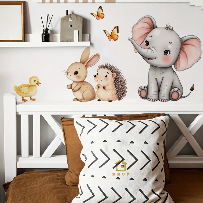 Baby Nursery Wall Mural - Adesivo da parete con animali dei