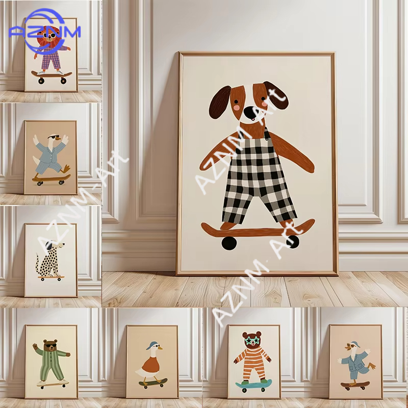 Baby Nursery Things - Poster Divertente con Animali che Fanno