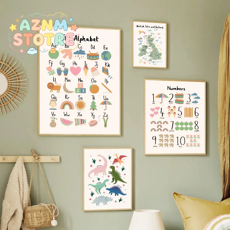 Baby Nursery Things - Mappa del Mondo degli Animali, Alfabeto