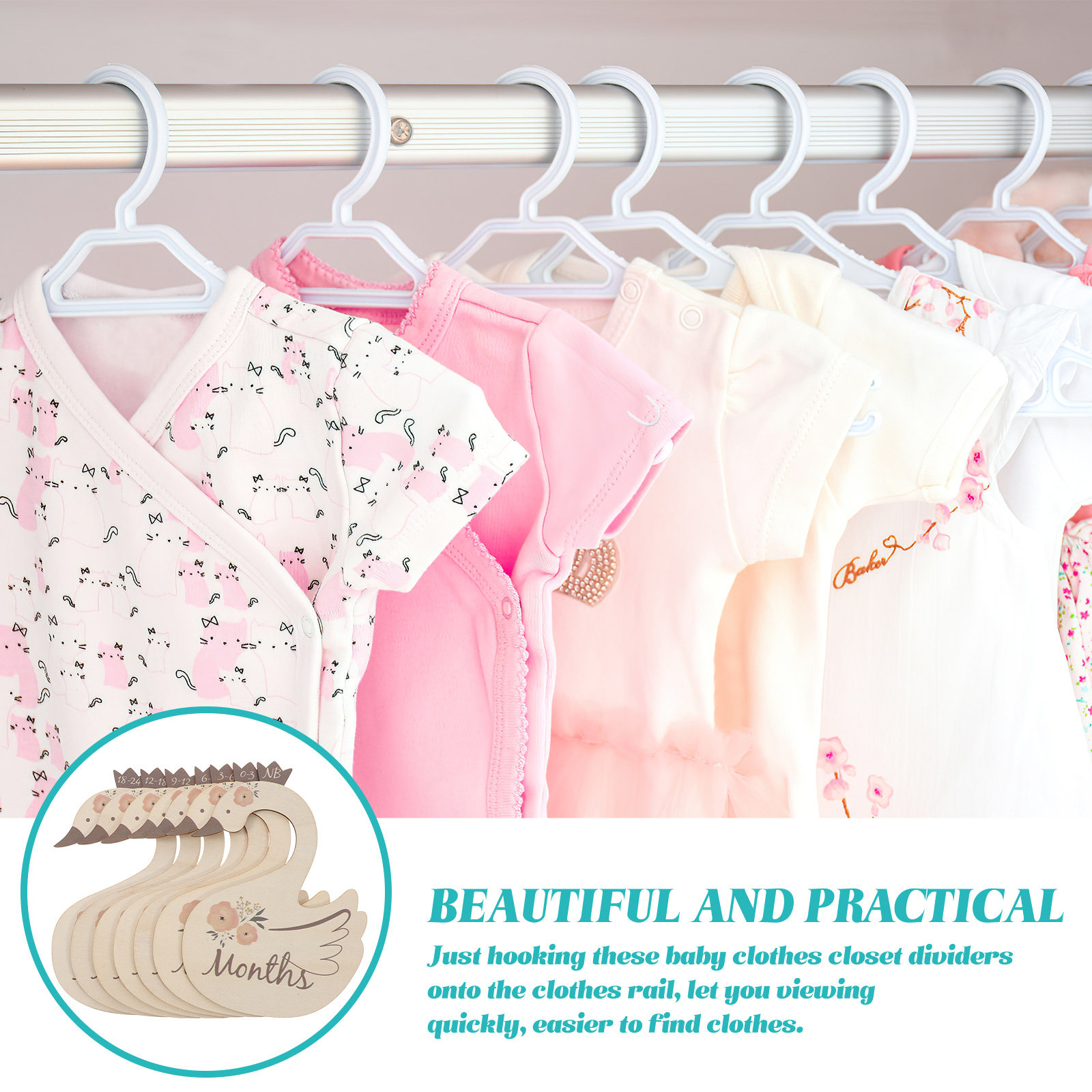 Set di 7 Divisori per Taglie d - Baby Nursery Wardrobe recensione e prezzo