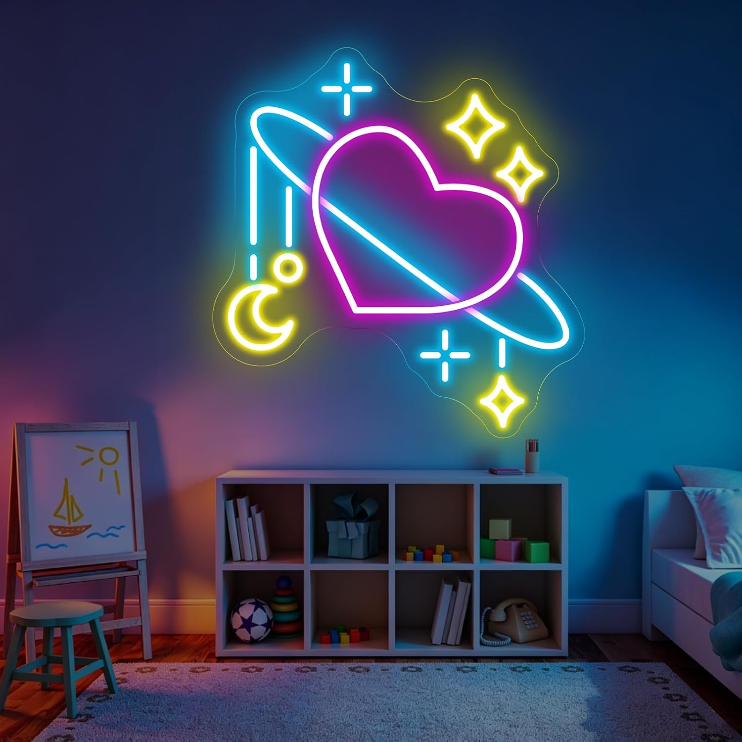 Insegna al Neon con Pianeti e  - Baby Nursery Wall Lights recensione e prezzo