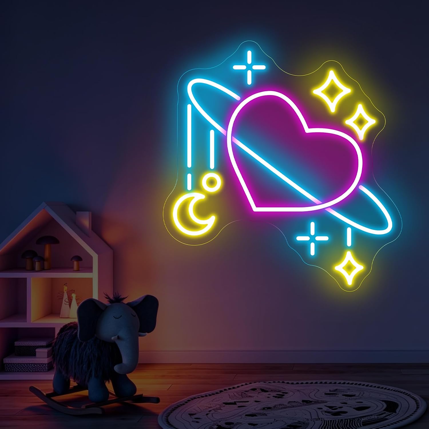 Insegna al Neon con Pianeti e  - Baby Nursery Wall Lights recensione e prezzo