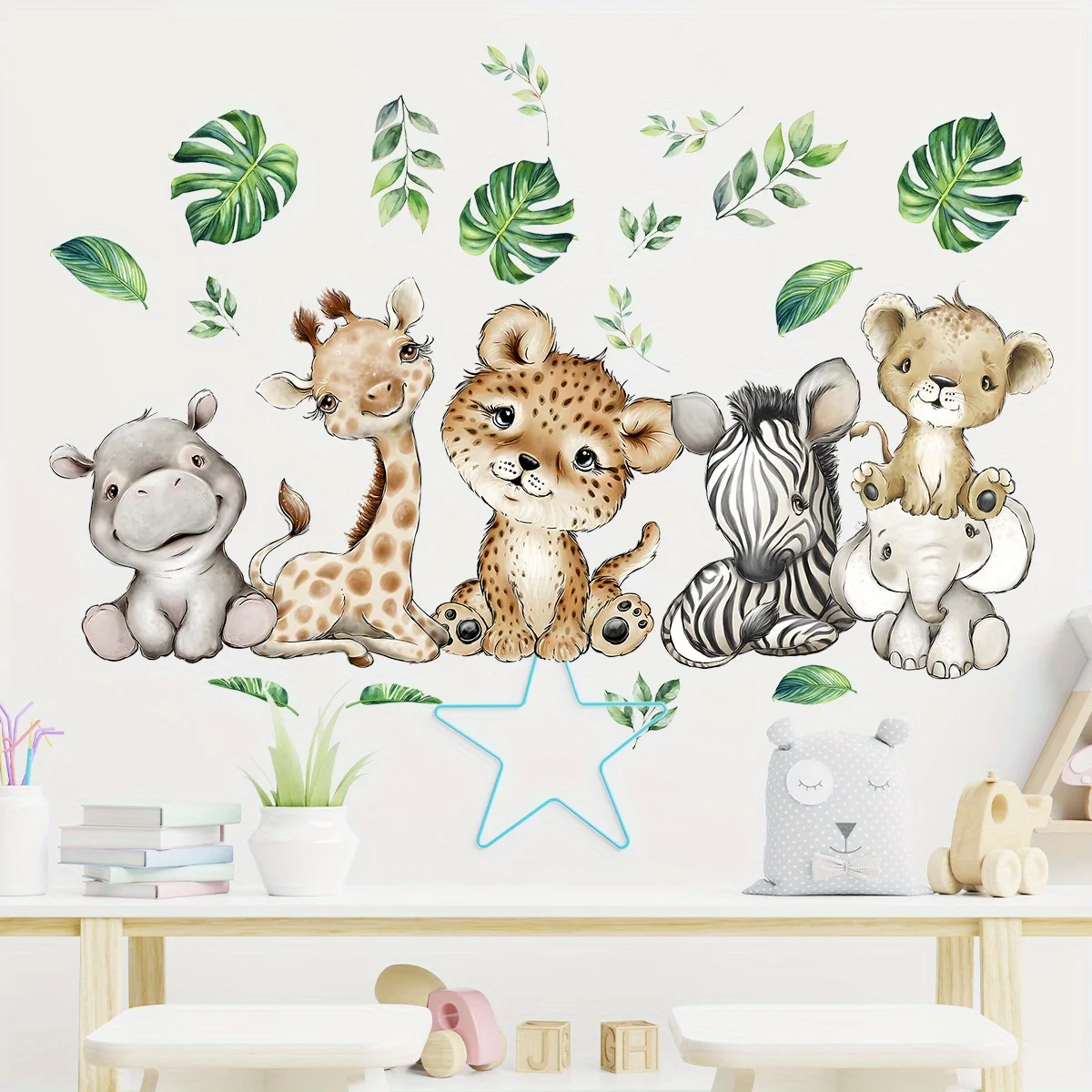 1PC Cartoon Cute Ippopotamo Ti - Baby Nursery Wall Mural recensione e prezzo