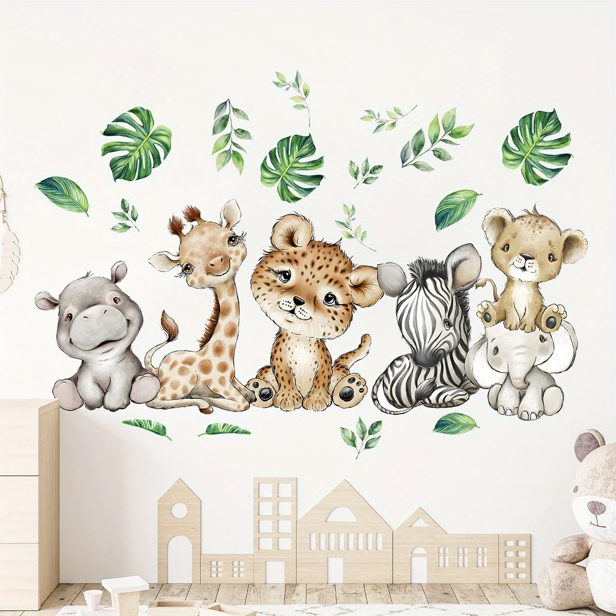 1PC Cartoon Cute Ippopotamo Ti - Baby Nursery Wall Mural recensione e prezzo