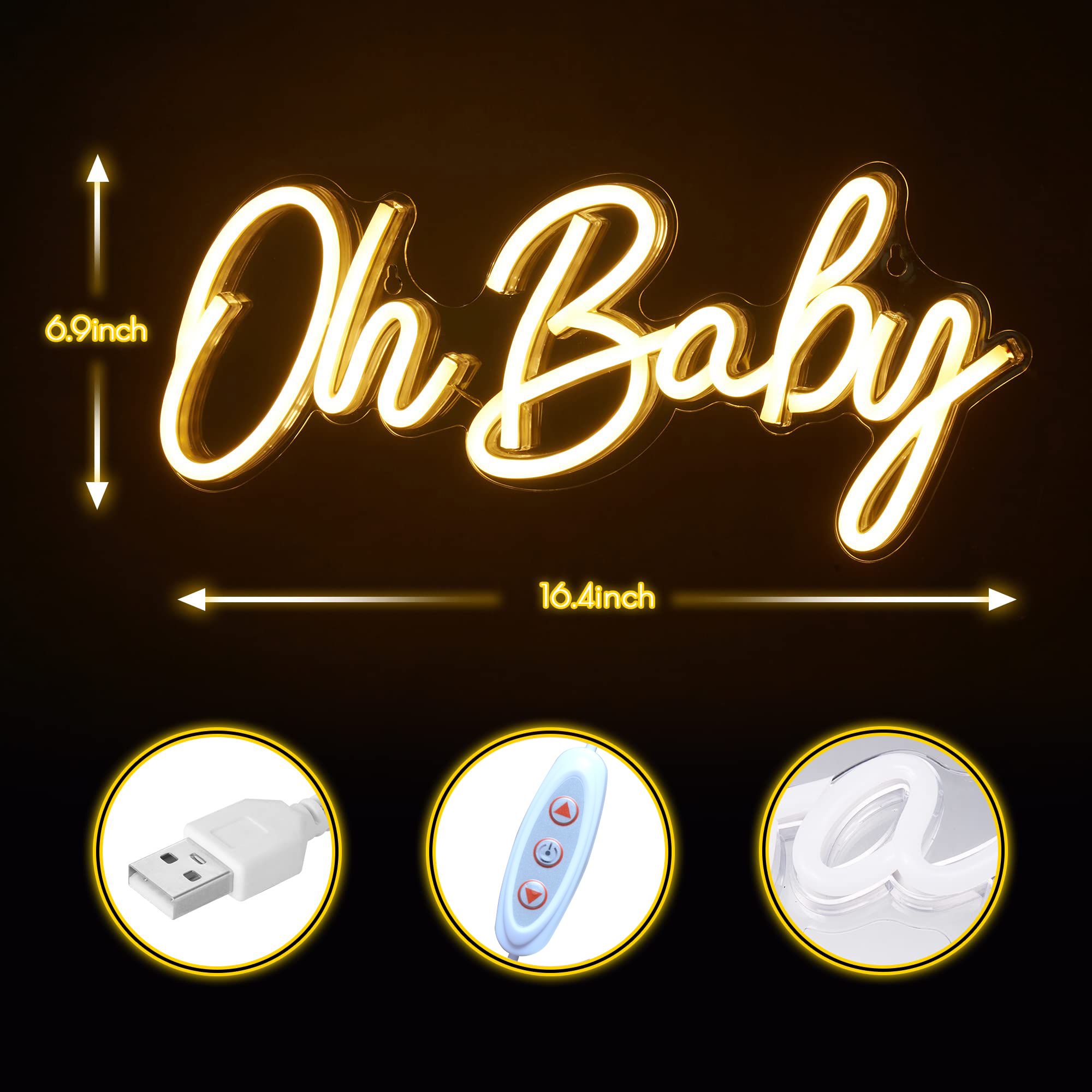 Insegna Luminosa LED Neon 'Oh  - Baby Nursery Wall Lights recensione e prezzo