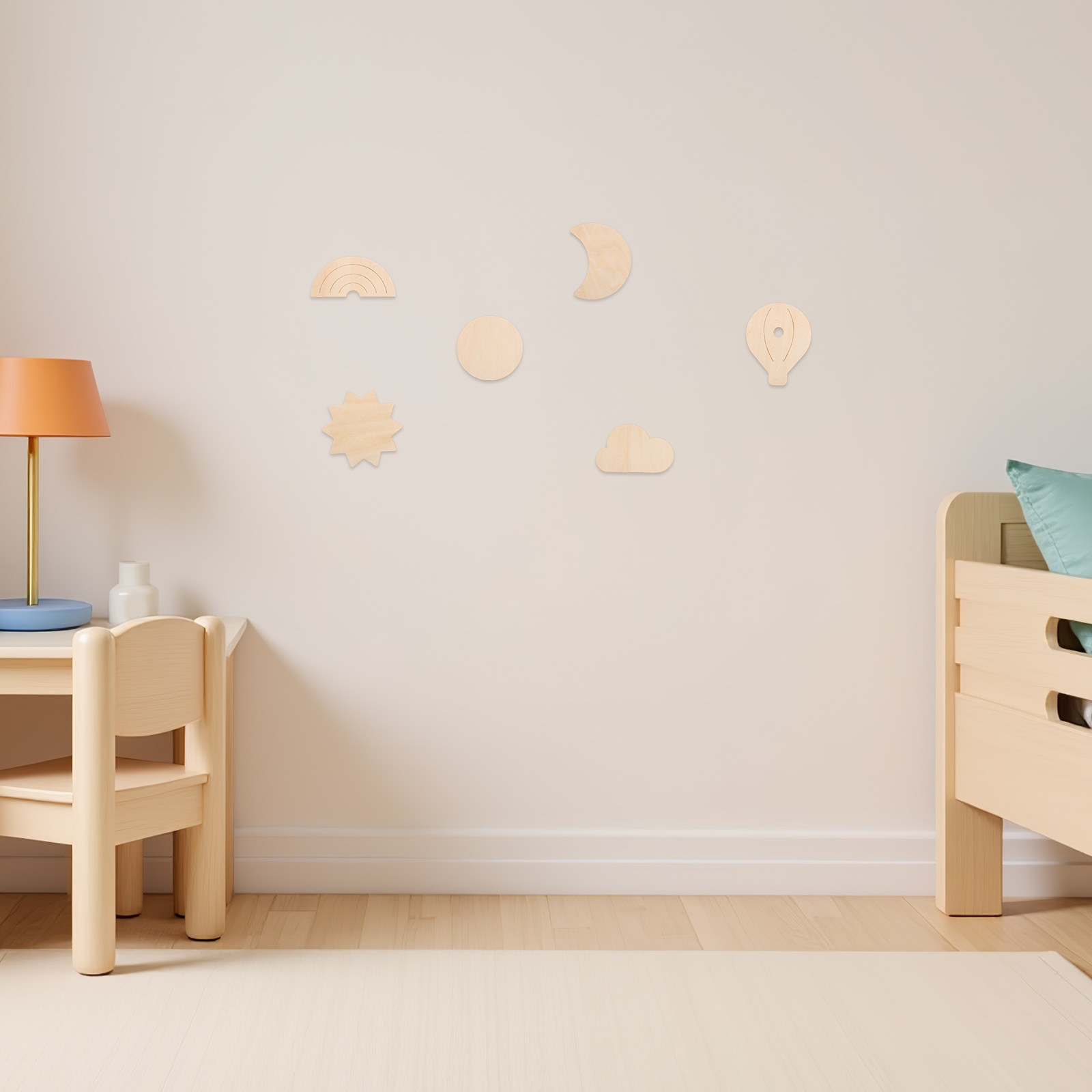 6 Pezzi Adesivi Murali in Legn - Baby Nursery Hot Air Balloon Theme recensione e prezzo