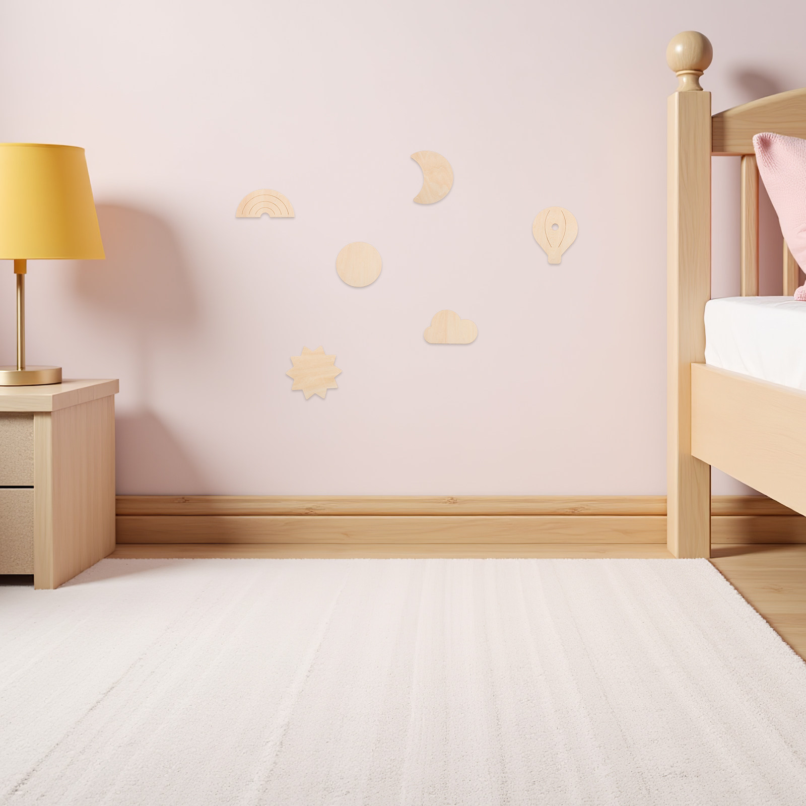 6 Pezzi Adesivi Murali in Legn - Baby Nursery Hot Air Balloon Theme recensione e prezzo