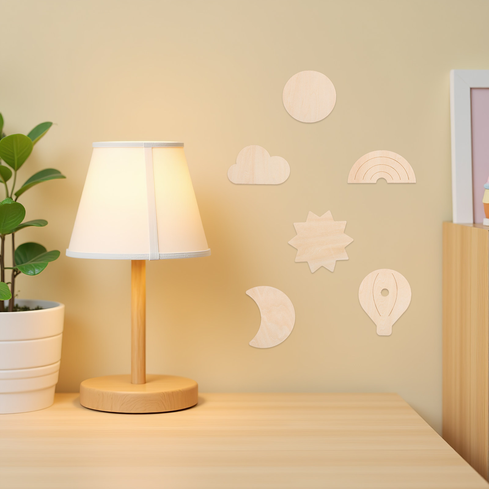 6 Pezzi Adesivi Murali in Legn - Baby Nursery Hot Air Balloon Theme recensione e prezzo