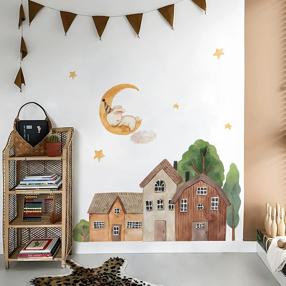 Tessuto Cartoon Forest Vintage - Baby Nursery Wall Mural recensione e prezzo