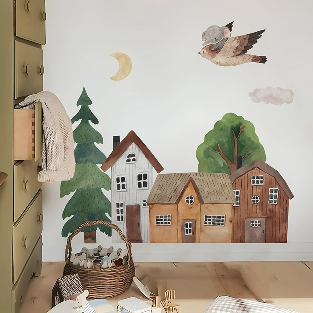 Tessuto Cartoon Forest Vintage - Baby Nursery Wall Mural recensione e prezzo